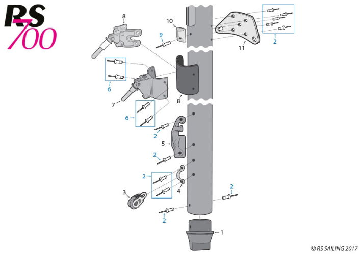 700 LOWER MAST PARTS