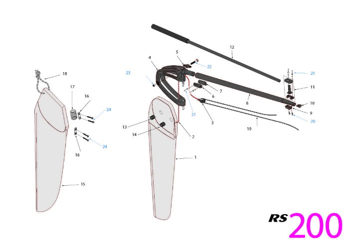 Foils, Foil Parts, & Transom Fittings