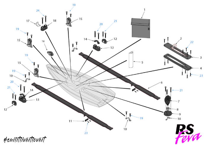 RS Feva Hull Parts - Helm & Crew Area