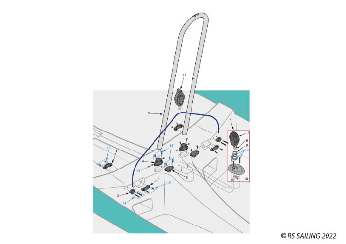 RS Toura Hull Parts - Thwart & Hoop Area