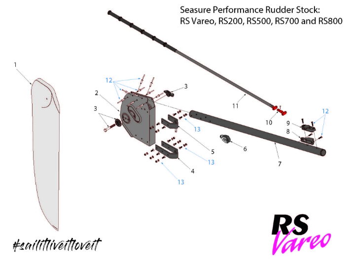 RS Vareo Parts - Foils (Performance Rudder Stock)