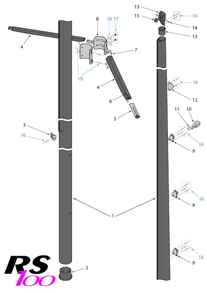 RS100 Spar Parts - Mast