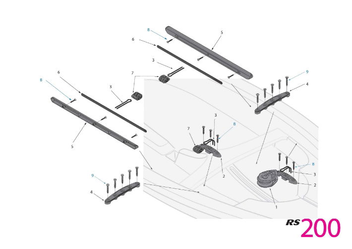 RS200 Hull Parts - Central Hull Area