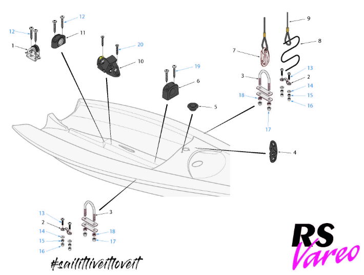 RS Vareo Hull Parts - Mast Bridge & Spinnaker Area