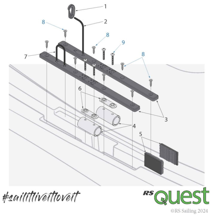 RS Quest Hull Parts - Centreboard Case Area