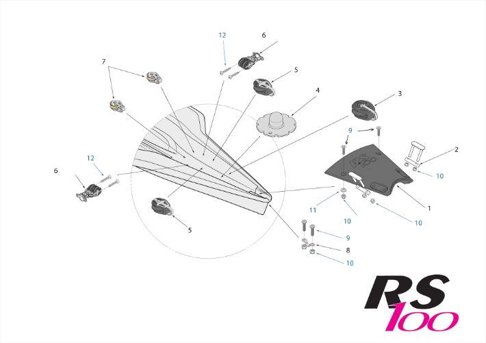 RS100 Hull Parts - Bow & Under Foredeck Area