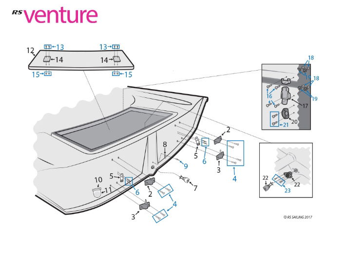 RS Venture C Hull Parts - Transom Area