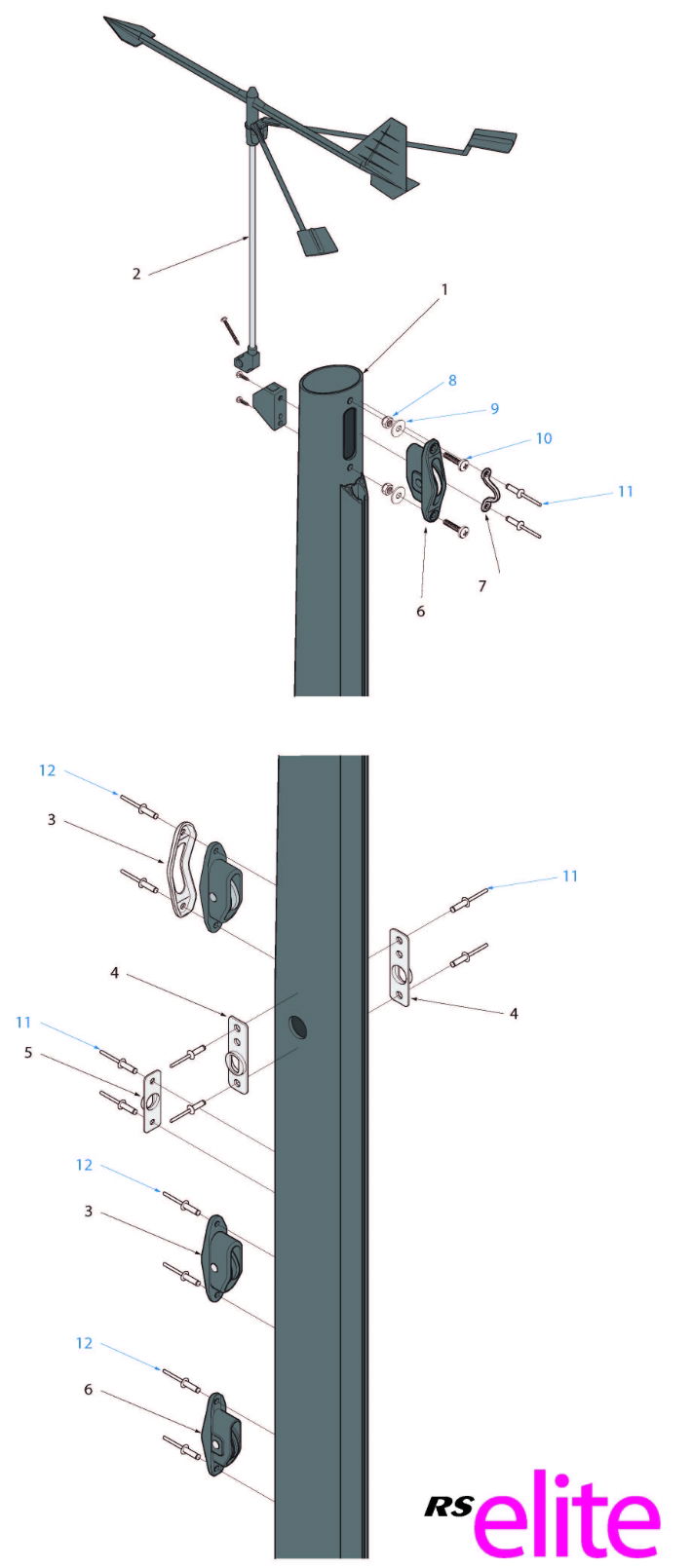 RS Elite Spar Parts - Upper Mast Parts