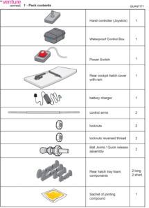 Venture SCS POWER ASSISTED kit contents